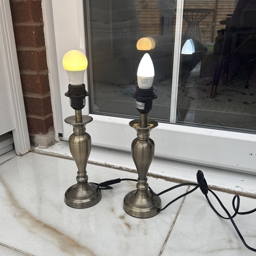 Pair gold brass metal table - pair,