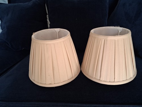 Pair pleated lampshades - pair,