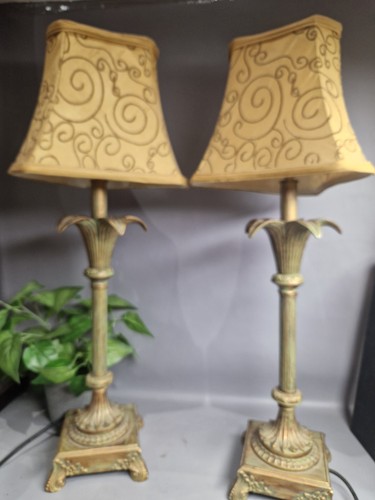 Vintage pair tall lamps - vintage,