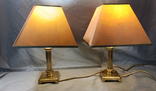 Pair brass table lamp - pair,