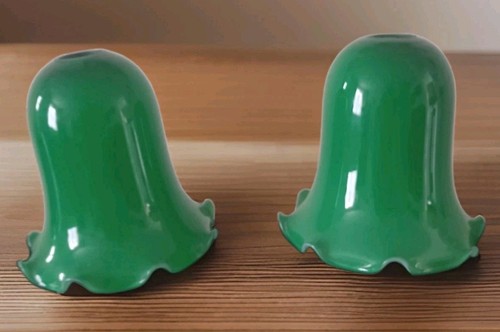 Vintage green glass bell - green,