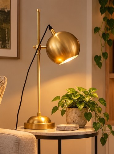 Eyeball table lamp tall - eyeball, gold