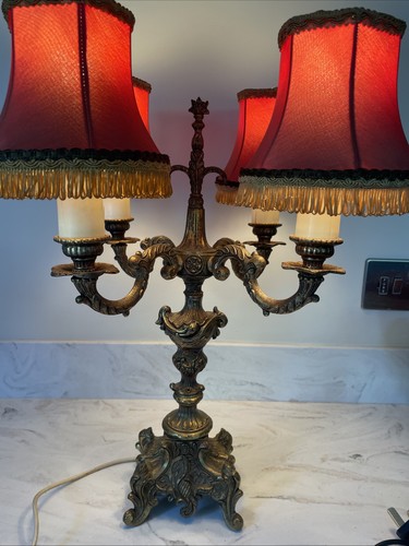 Antique brass arm table - brass,