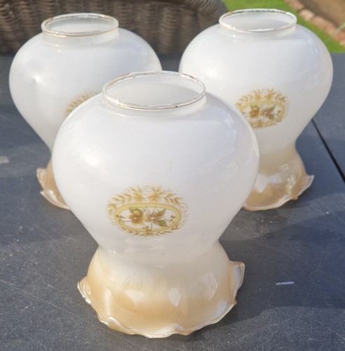 Vtg opaline milk glass lamp - 3,