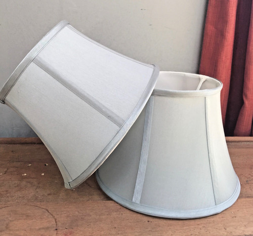 Grey silk lampshades - grey,