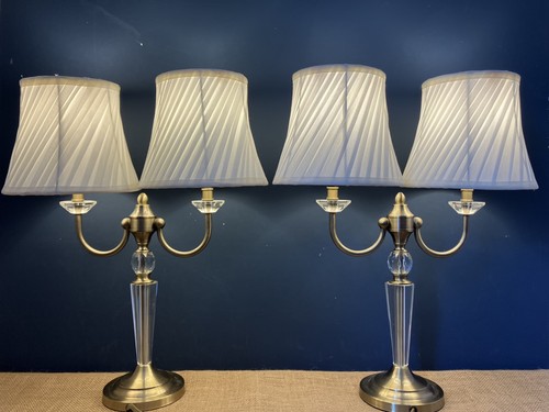 Pair twin light table lamp - of,