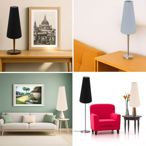 Tall cone empire silk lamp - empire,