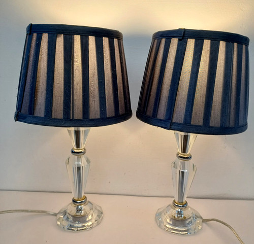 Lot glass lamps with - of, 2